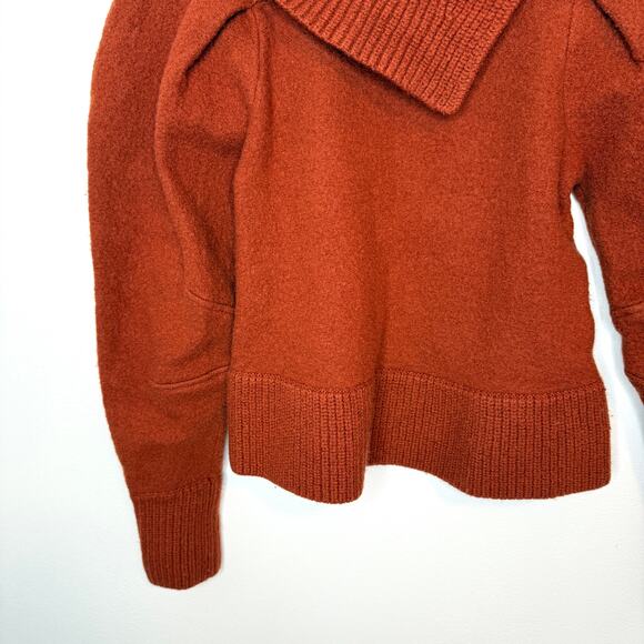 Ulla Johnson Riley Puff Sleeve SHRUNKEN Sweater In Orange Size XXS - Picture 6 of 15